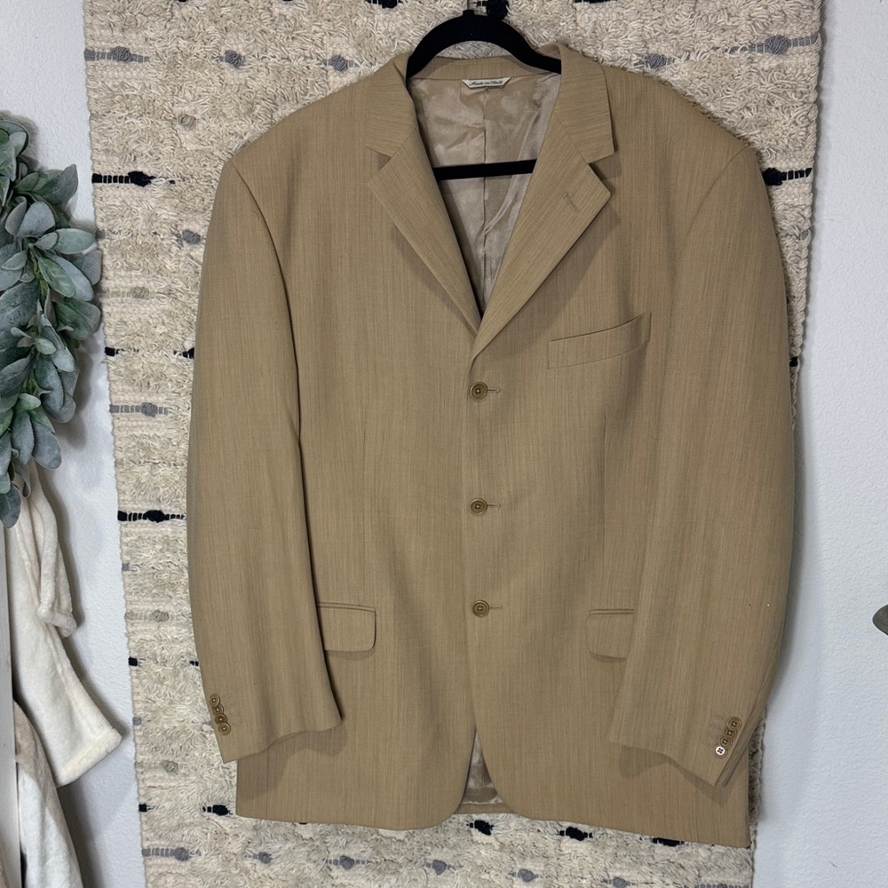 Zillioni Collection super 120s wool tan men’s sport coat blazer size 48R